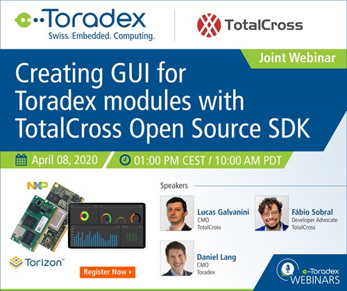 Webinar: Creating GUI for Toradex modules with TotalCross Open Source SDK