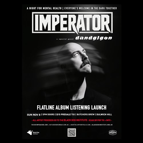 IMPERATOR 'FLATLINE' ALBUM LISTENING LAUNCH + Special Guest DANDYLYON - LIVE AT BUTCHERS BREW BAR! event artwork